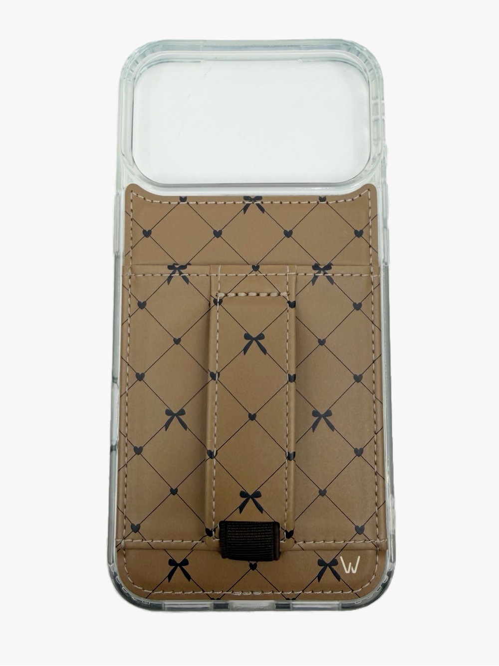 Walli "Criss Cross My Heart" iPhone 17 Pro Max Tan and Black Phone Case